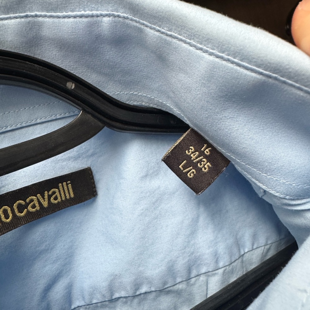 Roberto Cavalli Blue Cotton Dress Shirt - Picture 3 of 4